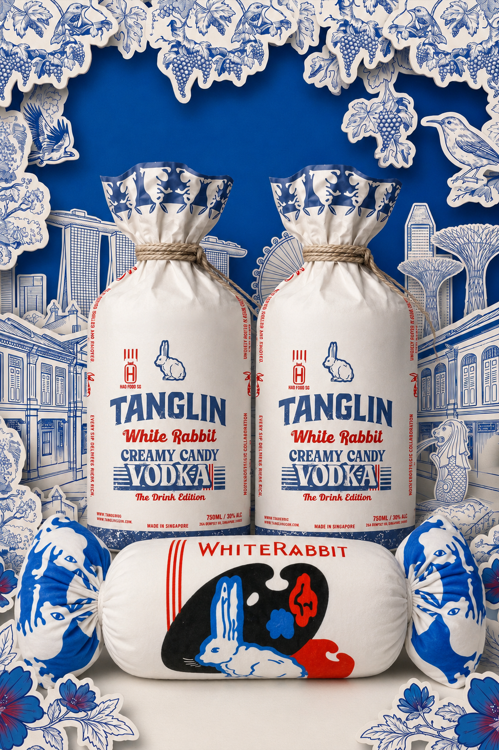 White Rabbit Vodka Twin Pack + Free Giant Plushie Bundle